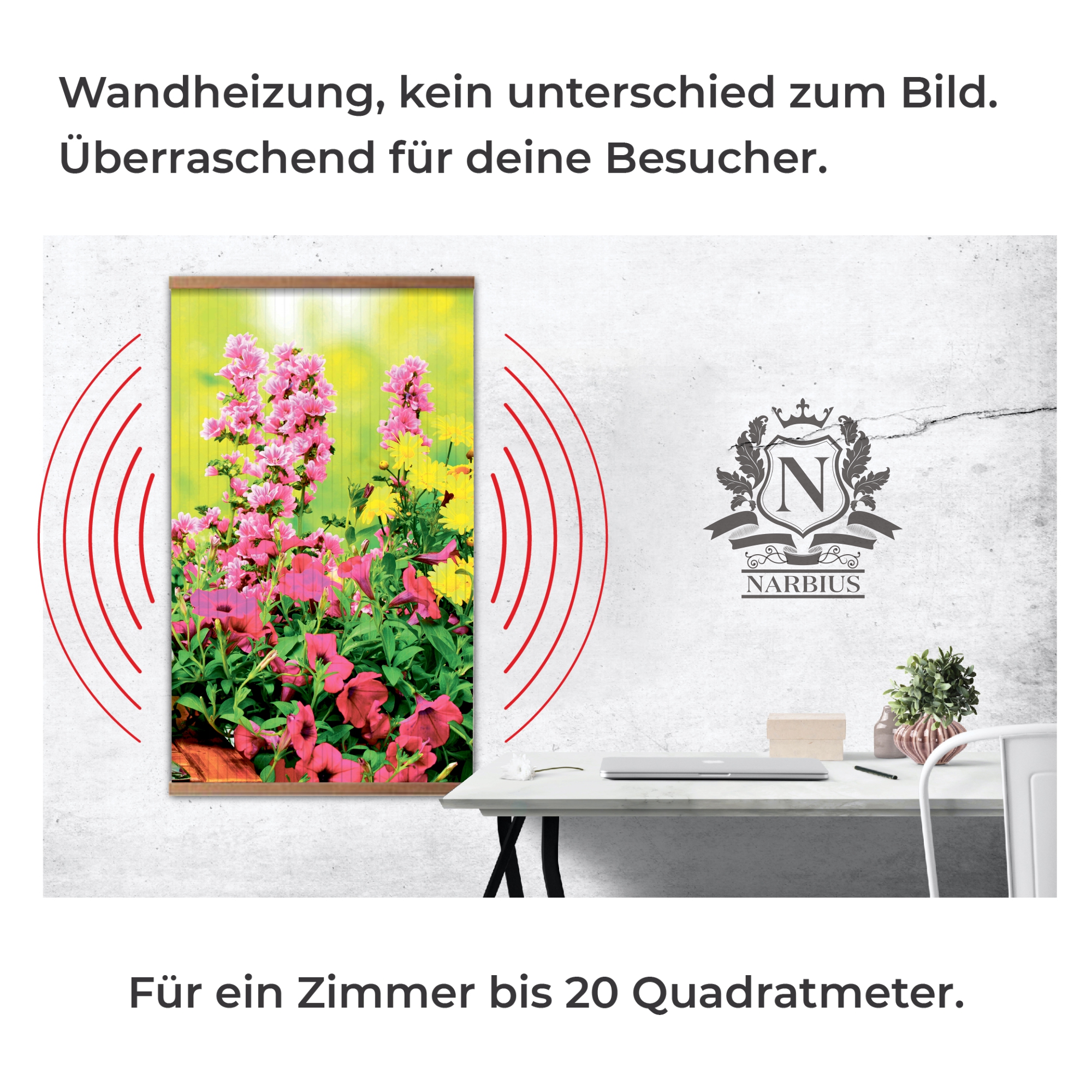 Infrarotheizung 500 Watt Bildheizung Heizbild Serie Home Kamin Infrarot Wandheizung Heizer Bild Blumen
